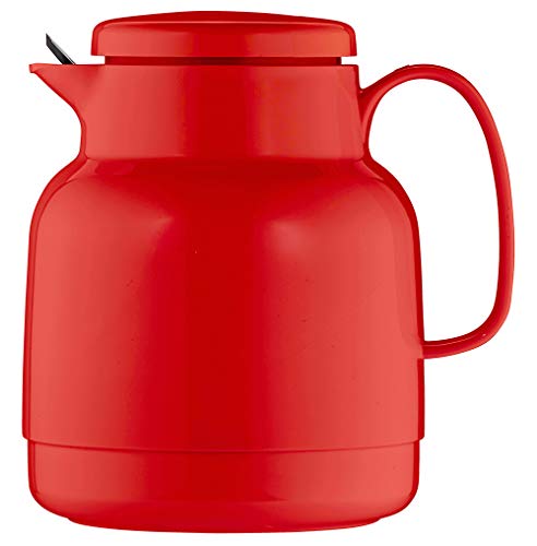 Helios Isolierkanne 1,0 Liter mit Teesieb, rot, Kunststoff, 14.2 x 13.6 x 19.3 cm