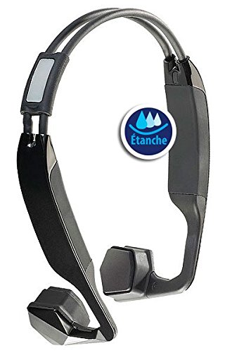 auvisio Wasserdichter Kopfhörer: Wasserdichtes Headset BC-40.sh mit Bluetooth 4.0, Bone Conduction (Knochenschall Kopfhörer Schwimmen)