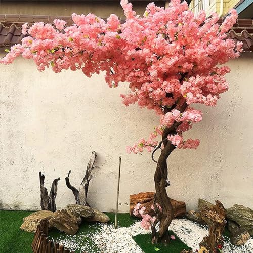 künstliche pflanzen groß Draußen Großer Künstlicher Japanischer Rosa Kirschblütenbaum,Handgefertigte Künstliche Sakura-Seidenblumendekoration, Künstlicher Sakura-Baum,Für Zuhause Hochzeit Party Dekora