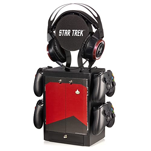 Numskull Star Trek Rot Offizieller Gaming-Ständer, Controller-Halter, Headset-Ständer für PS5, Xbox Series X S, Nintendo Switch - Offizielles Star Trek-Merchandise
