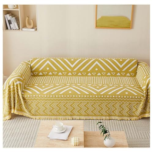 HMGAQNP Geometrische Muster Boho Couchbezug Baumwollüberwurf verdickte rutschfeste Sofabezüge alle Jahreszeiten dekorative Decke staubdichter Sofabezug doppelseitig erhältlich(D,70.8 * 70.8in)