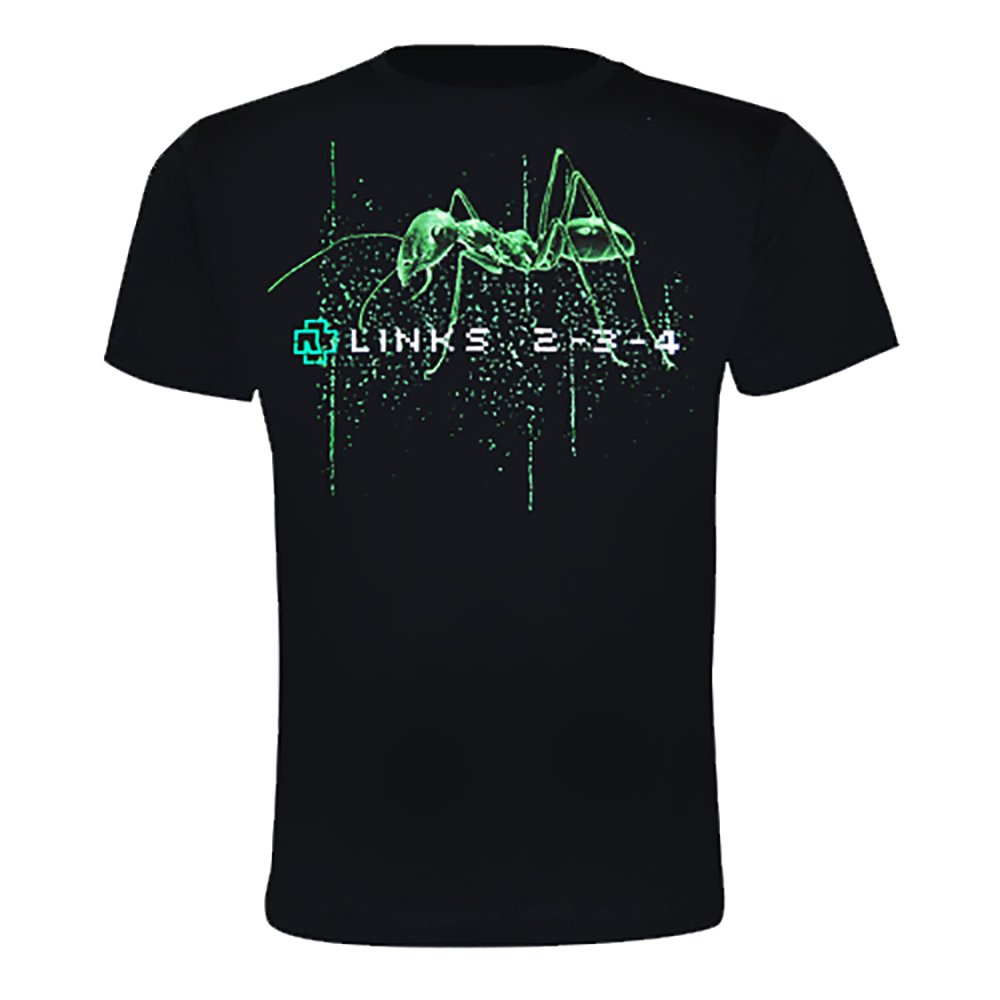 Rammstein Herren T-Shirt Links 2-3-4" Offizielles Band Merchandise Fan Shirt schwarz mit mehrfarbigem Front und Back Print (3XL, Schwarz)