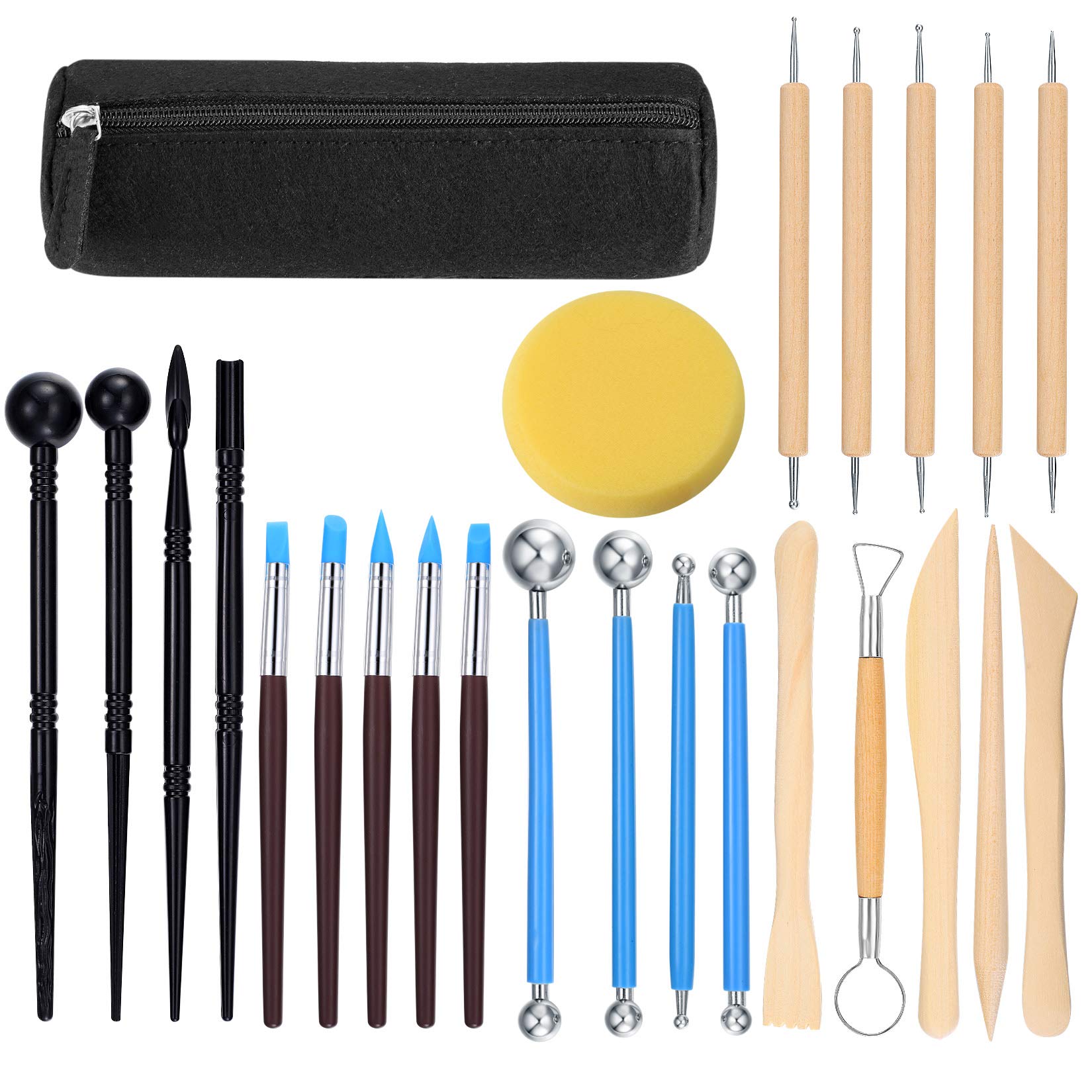 Polymer-Ton-Werkzeuge, 25-teiliges Modellierwerkzeug-Set, Kugelstift, Punktierwerkzeug, Modelliermasse, Keramikwerkzeuge, Prägen, Formen