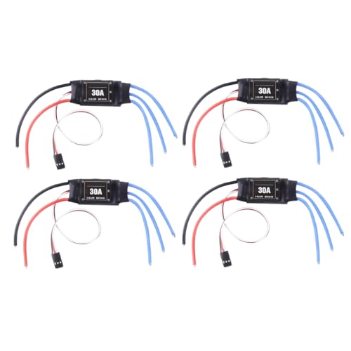 FIGGRITID 4PCS 2-4S 30A RC Bürstenloser ESC Elektrischer Geschwindigkeitsregler 5V 2A für 2 Bis 4S Lipo- DIY Multicopter Quadcopter Langlebig Einfach zu Bedienen