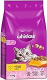 Whiskas Senior 7+ Katzentrockenfutter mit Huhn, 6 Beutel, 6x1,9kg – Hochwertiges Trockenfutter für Katzen ab 7 Jahren und älter