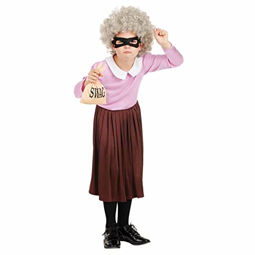 Fun Shack Rosa Gangster Oma Kostüm für Mädchen, Halloween und Fasching - M