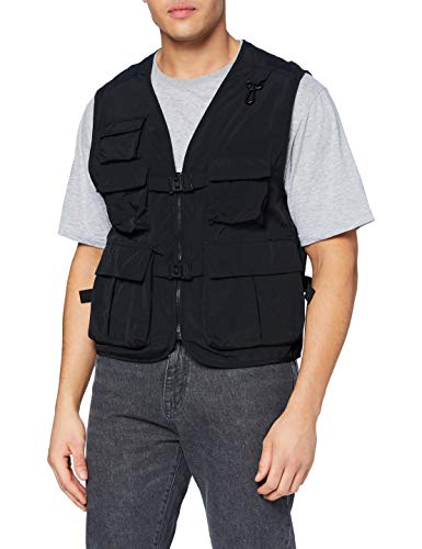 Urban Classics Herren Weste Men Tactical Vest Jacke, Black, M