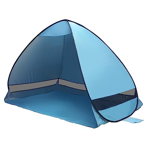 Ftchoice Strandschirm-Zelt, wasserdicht, Angeln, Festival, Pop-Up-Zelte für 2/3 Personen, für Camping, Strand, Sonnenschirm für Strand, 200 x 120 x 130 cm, Hellblau