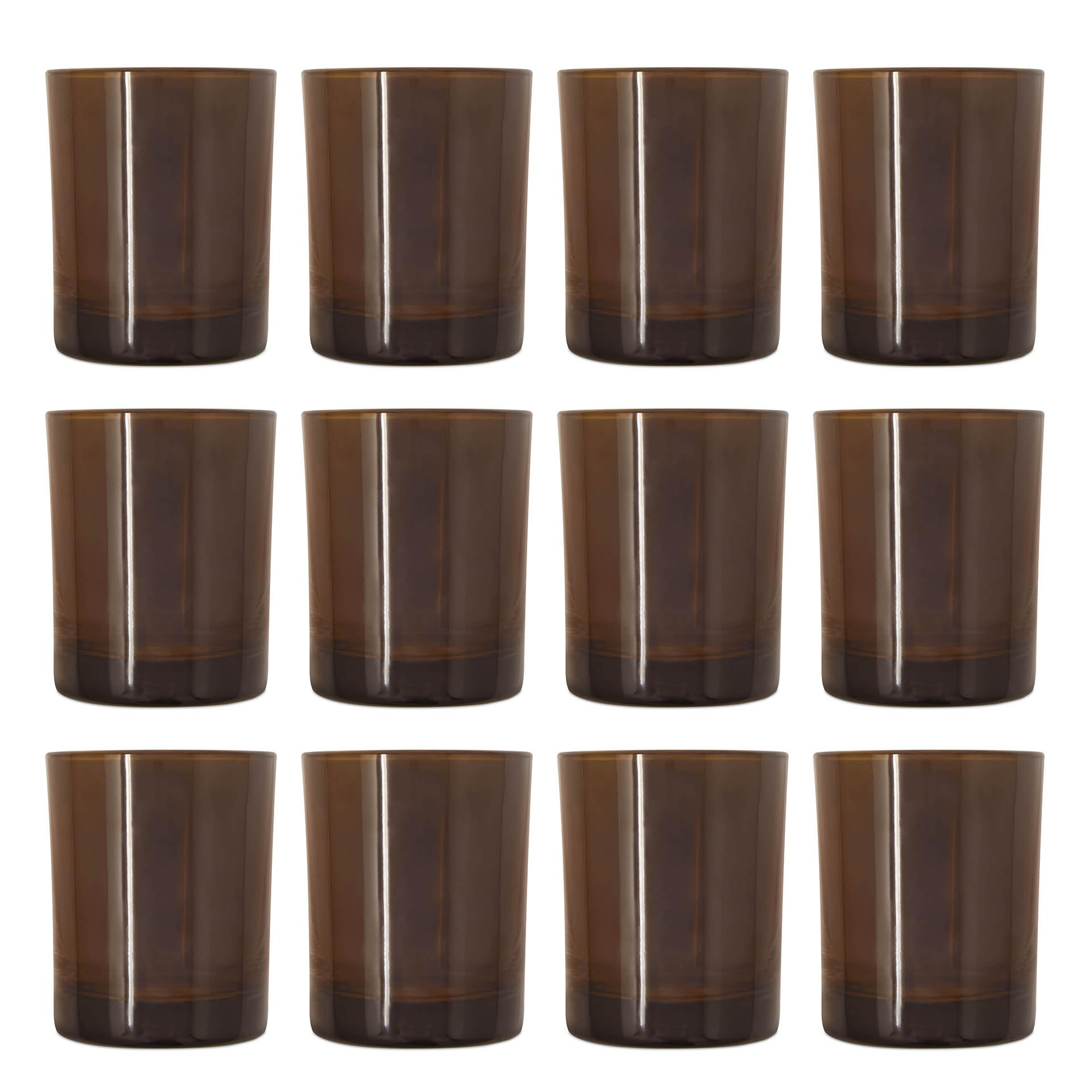 Glas in Amber-Optik 12 Stück Kerzenglas 200ml Teelichthalter