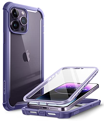 i-Blason Ares Series für iPhone 14 Pro 6,1 Zoll (2022 Release), zweilagige, robuste, transparente Bumperhülle mit integriertem Displayschutz (Mauve)