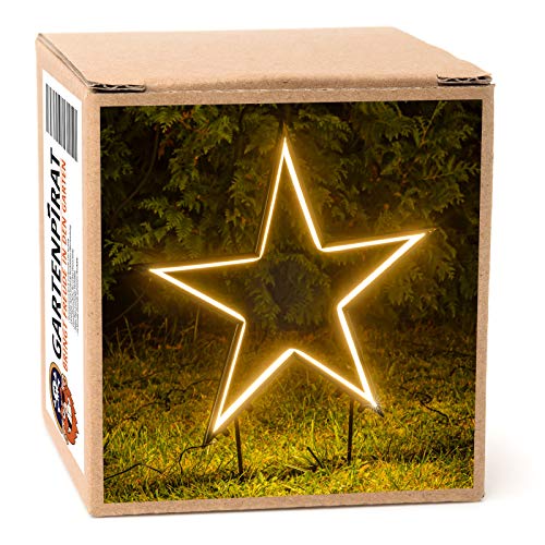 Weihnachtsbeleuchtung aussen LED Figuren Stern – Weihnachtsdeko Beleuchtung – Mit Neonlichtband warmweiß – Spart Energie dank LED – Höhe 70 cm – Für einzigartige Lichtakzente