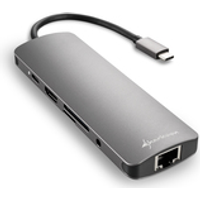 Sharkoon USB 3.0 Type C Combo Adapter - Docking Station - USB-C - HDMI - 10Mb LAN