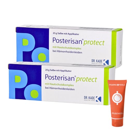 Posterisan protect Salbe mit Applikator 25 g I Rektalsalbe mit Hautschutzkomplex I zur Linderung von Hämorrhoiden-Beschwerden I Spar-Set plus Pharma Perle give-away (Posterisan protect 2x 25 g)