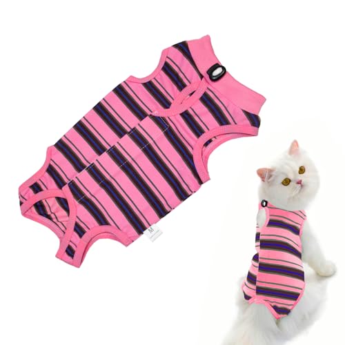 Professioneller Genesungsanzug für Katzen für Bauchwunden oder Hautkrankheiten, E-Halsband Alternative für Katzen, nach Operationen tragen, Pyjamaanzug