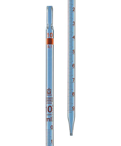 Messpipette, SILBERBRAND ETERNA, Klasse B, Typ 3 (Nullpunkt oben), 10:0,1 ml, völliger Ablauf