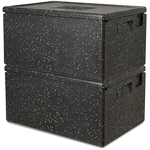 2x Thermobox Gr.1 mit Deckel, LxBxH 685x485x360 mm, Inhalt 80 Liter, Gewicht 1,65 kg, anthrazit/grün gesprenkelt