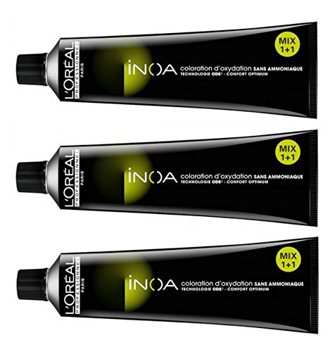Loreal Inoa 2 schwarzbraun 3 x 60 ml Haarfarbe ohne Ammoniak LP Coloration