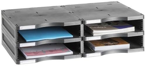 M-Office Atenea Nachhaltiges Standard-Modul, 100% recycelbar, Vier Fächer DIN A4, bestehend aus 2 Basen und 2 Höhen
