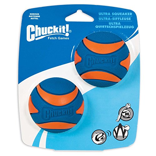 Chuckit! (3 Pack) Ultra Squeaker Ball Durable High Bounce Dog Toy Medium 2 Pack