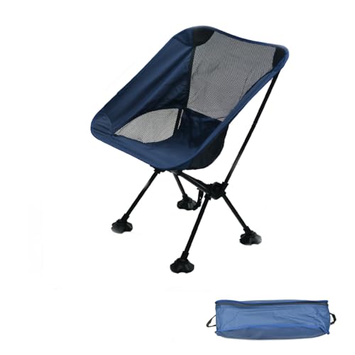 BABANI Camping Stuhl Campingstuhl Kleines Packmaß Campingstuhl Faltbar Ultraleicht Klappstuhl Faltstuhl Chair Klappbar (Marineblau-klein)