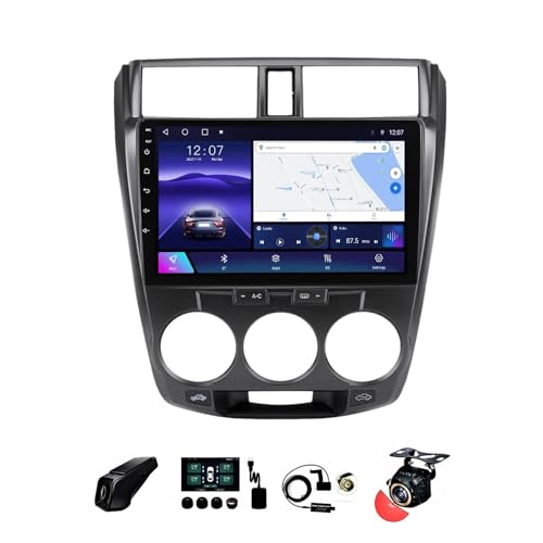 BOJONTN 9 Zoll Android 12 Autoradio 2 Din für Honda City 2008-2013 mit Rückfahrkamera Lenkradsteuerung Bluetooth GPS Navigation Kabelloses CarPlay WiFi Mikrofon (Size : S100 1+32G)