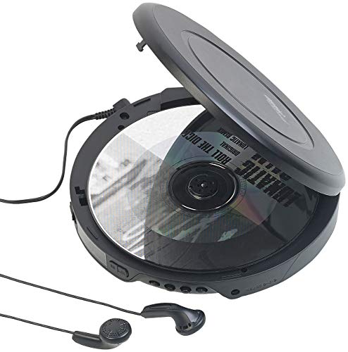 auvisio CD Spieler: Tragbarer CD-Player mit Ohrhörern, Bluetooth und Anti-Shock-Funktion (CD Player Portable, Mobiler CD Player, Klinkenstecker)