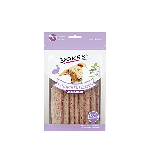 Dokas Dog Kaninchenfleisch getrocknet für Hunde - 12 x 70g