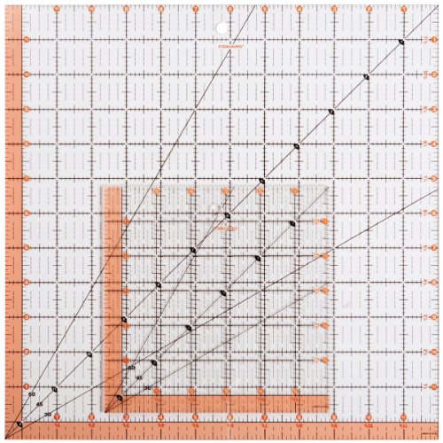Fiskars Square Acrylic Ruler, 2 Piece Quadratisches Acryllineal, 2-teiliges Set, farblos, Basic