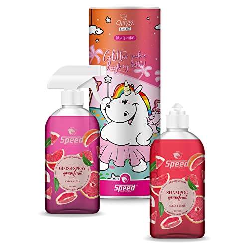 Speed Care'n'Snack Grapefruit, Verwöhn-Set für Pferde, mit Schweif- und Mähnenspray und Shampoo und GOODIETUBE, schmackhafte Pferdeleckerli und Premium-Pferdepflege im Vorteilspack