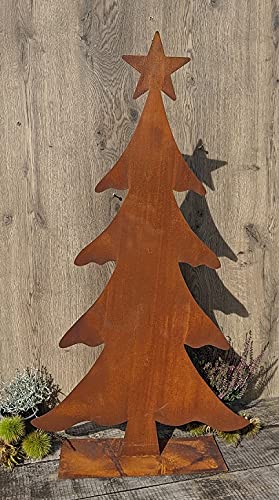 Tannenbaum ca. 90 cm hoch aus Metall Edelrost Rost Weihnachten Deko Weihnachtsbaum Stern