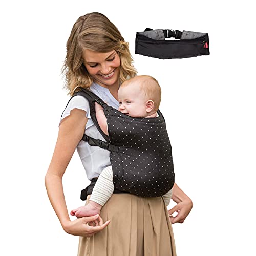 Infantino Zip Reise-Babytrage – Verstellbare Babytrage mit 4 Tragepositionen – Für Säuglinge und Kleinkinder von 3,6-18,4 kg