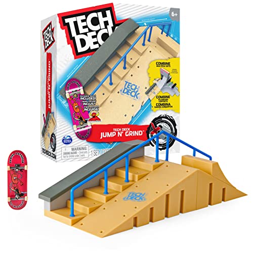 Tech Deck X-Connect Starter-Set - Jump n' Grind Rampenset mit authentischem Fingerboard und Zubehör