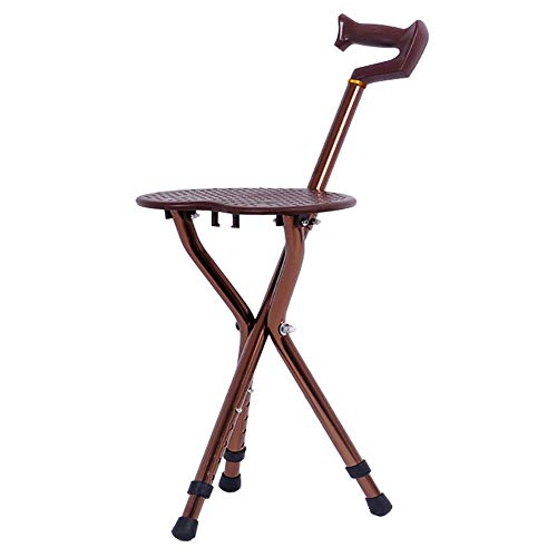 Stativ-Klapp-Gehstock mit Sitz, Teleskop-Hocker, Stuhl, Balance-Mobilitätshilfe für ältere Männer und Frauen mit rutschfestem Griff und Gummispitze (#4) elegant