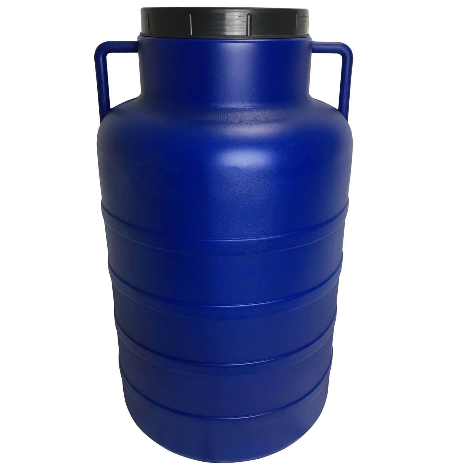 BAUPROFI Weithals-Fass 60 Liter blau Öffnung 19 cm mit Deckel und Griffen (lebensmittelecht)