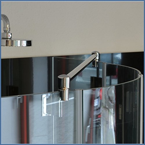 Stabilisationsstange für Eck-Duschen, Haltestange Glas-Glas, Stabilisator Runddusche (120cm, Chrom)