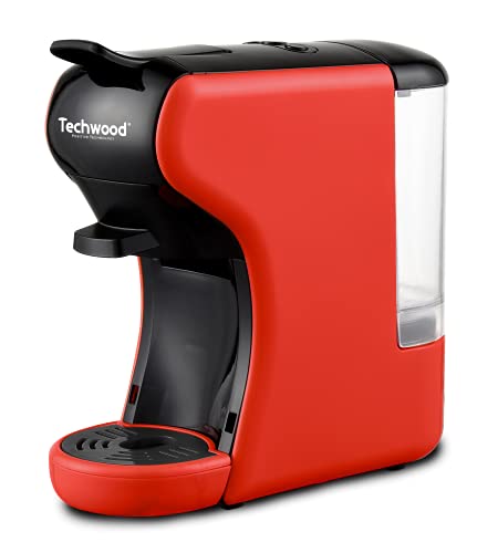 Techwood TCA-195N Espressokocher für Espresso, Rot