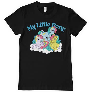 My little Pony Offizielles Lizenzprodukt Washed Herren T-Shirt (Schwarz), Large