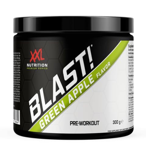 XXL Nutrition - Blast! Pre Workout Pulver - Grüne Apfel - Pre-Workout Booster mit Koffein - 300 Gramm