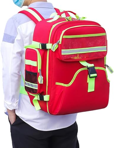 Emergency Backpack Empty, First Responder Aid Bag mit reflektierendem Streifen für Boot Auto Camping Wandern Reisen & Backpacking