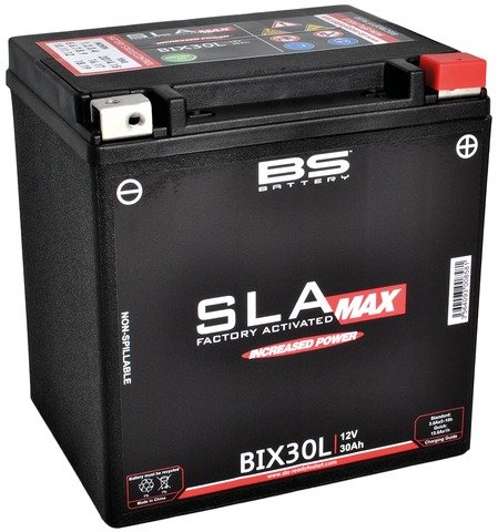 BS Battery 300858 BIX30L AGM SLA MAX Motorrad Batterie, Schwarz