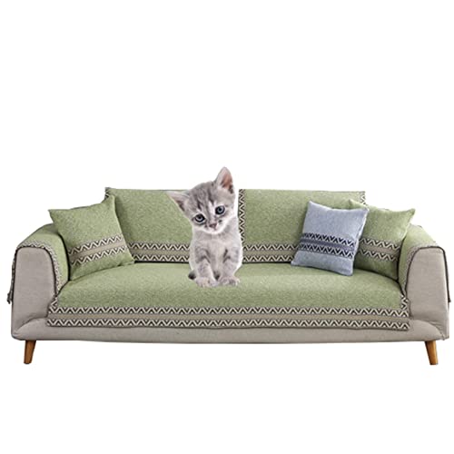 HOKCUS Ecksofa Sofabezug Für Hunde Haustier rutschfest Sofa-Protektor,dekor Perim Sofa Decke Sofa überzug L-Form,t Couchbezug 1,grün-110x110cm(43x43inch)