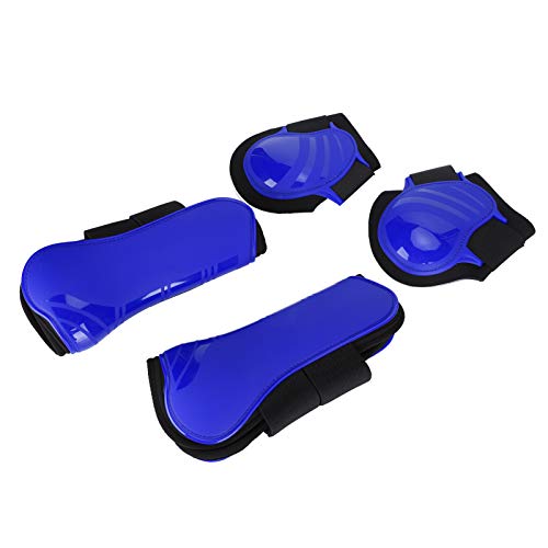 Horse Support Boots, Beinschützer für Pferde Praktisch 1 Set Durable Elastic für Blau(Blau, Eine Reihe von Medium)