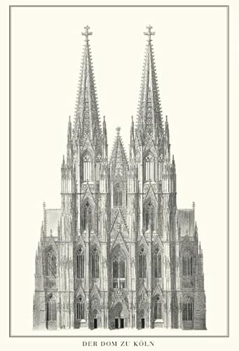 mrdeco Metall Schild 30x40cm gewölbt Kölner Dom zu Köln schwarz weiß Blechschild