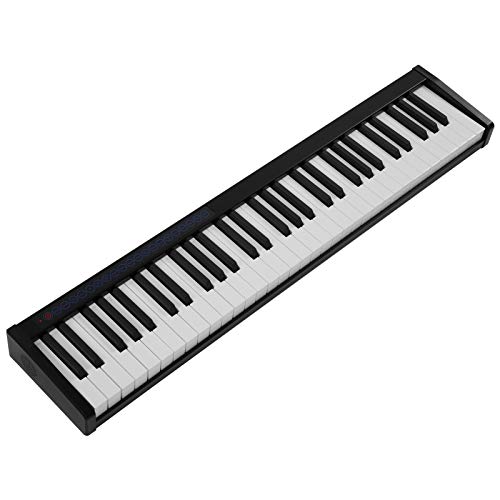 E-Piano, Midi und Bluetooth 128 Töne 61 Tasten Elektronische Tastatur unterstützt MP3-Funktion Tragbares Zweikanal-Surround-Sound-Piano mit Sustain-Pedal für Kinder und Erwachsene(schwarz)