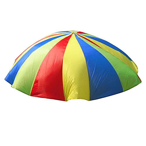Bnineteenteam Kinder-Fallschirm, Regenbogen-Regenschirm-Fallschirm-Sport-Tätigkeits-Spiel-Zusatz, Spiel im Freien