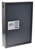 Pavo 8033911 Schlüssel-Kasten/Schrank/Tresor, High security mit elektronische Sicherung, 50 Haken mit seitlichem Schlüsseleinwurf, dunkelgrau