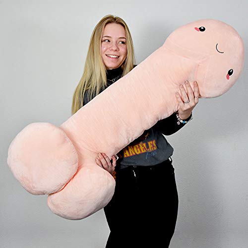 MikaMax - Penis Pillow XXL - Peniskissen Plüsch - Custom Body Pillow - 100 cm - Rosa - JGA Plüschpenis - Boyfriend Kissen - Junggesellenabschied Ideen