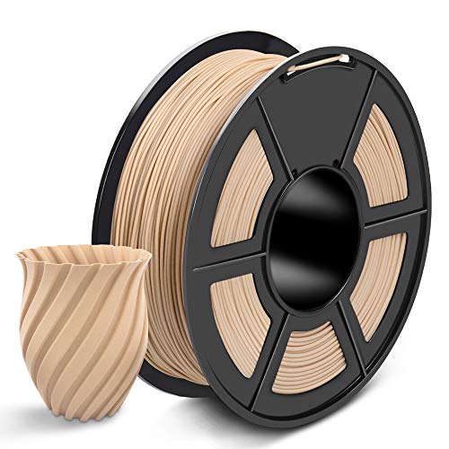 SUNLU Echtholz Filament, Verbessertes Niedrigtemperatur Holzfaser PLA Filament 1,75 mm für 3D-Drucker, Maßgenauigkeit +/- 0,03 mm, Sinn für echtes Holz