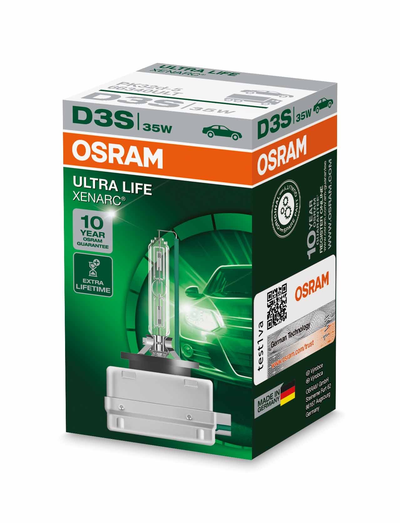 Osram XENARC ULTRA LIFE D3S HID Xenon-Brenner, Entladungslampe, 66340ULT, Faltschachtel (1 Stück)