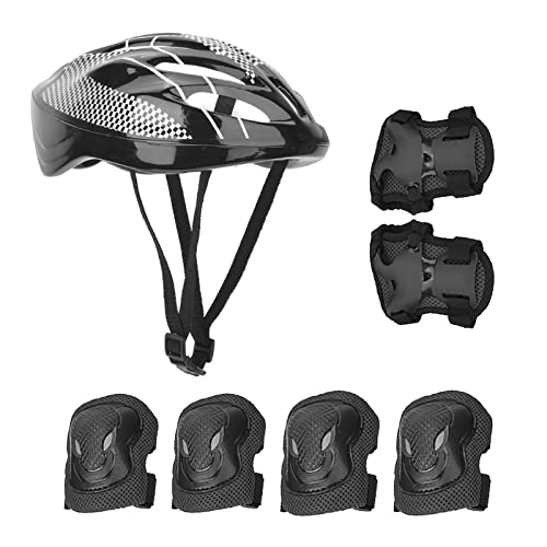 SANON Kinder Fahrrad Helm Schutz 7 Stück Rollschuh-Schutzausrüstung für Erwachsene Knieschützer + Ellbogenschützer + Handschuhe + Helm Alter 9-13 Jahre